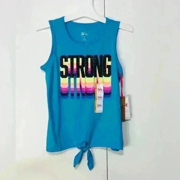 Justice Girl Bundle Tye Dye Black Leggings Blue Strong Tank Top size Large 12-14 - Picture 2 of 13